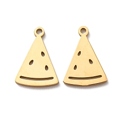 Золотой 304 подвески из нержавеющей стали, арбузное очарование, золотые, 14x10x1 мм, отверстие : 1.2 мм