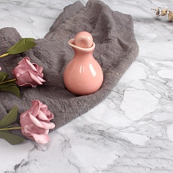 Pink Ice Crackle Glazed Porcelain SPA Aromatherapy Bottle, Thai Style Ceramic Empty Essential Oil Bottle, Multi-Use Oil and Vinegar Dspenser, Pink, 6.1x9.5cm, Capacity: 60ml(2.03fl. oz)