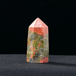 Унакит Башня природного унакита, украшение для дисплея, исцеляющие каменные палочки, для декора для балансировки энергии, медитации, терапии, шестиугольная призма, 40~50 мм