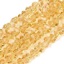 Светло-хаки Прозрачные стеклянные бусины, треугольные, граненые, светлый хаки, 2~2.5x3.5~4x3.5~4 мм, отверстие : 0.8 мм, около 126~132 шт / нитка, 13.78~14.96'' (35~38 см)