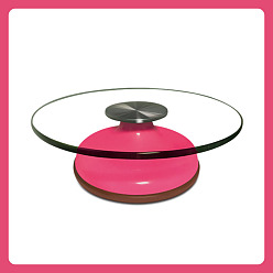 Камелия Стеклянный вращающийся поворотный круг, с пластиковой подставкой, вращающийся поднос для торта, для скульптуры из керамической глины, камелия, 29.7x0.8x8.9 см