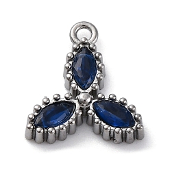 Темно-Синий 304 кубический стальные подвески из нержавеющей диоксида циркония, темно-синий, 11.5x10.5x2.5 мм, отверстие : 1.2 мм