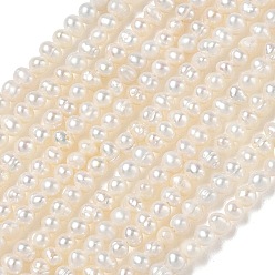 Beige Brins de perles de culture d'eau douce naturelles, note 2a++, pomme de terre, beige, 2~3mm, Trou: 0.1mm, Environ 137~138 pcs/chapelet, 14.96'' (38 cm)
