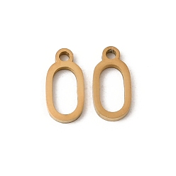 Letter O 304 подвески из нержавеющей стали, подвески с буквой az~z, ионное покрытие (ip), золотые, Письмо O, 8x4x1 мм, отверстие : 1 мм