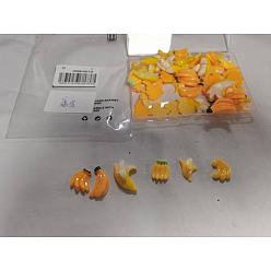 Желтый 60 шт. 6 стили кабошо из непрозрачной смолы, банан, желтые, 19~31x15.5~20x4.5~11.5 мм, 10 шт / стиль