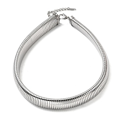 Нержавеющая Сталь Цвет Не тускнеет 304 плоские ожерелья-змейки из нержавеющей стали для женщин, цвет нержавеющей стали, 18.11 дюйм (46 см), 20 мм