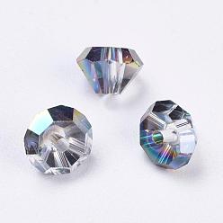 Colorful Imitation Austrian Crystal Beads, Grade AAA, Faceted, Cone, Colorful, 6x4mm, Hole: 0.7~0.9mm