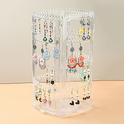 Clear Rotating Acrylic Earring Display Stands, Jewelry Organizer Rack, Clear, 30x16.5cm