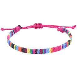 Разноцветный Регулируемые браслеты в стиле бохо из хлопка и льна, плетеные для дружбы, красочный