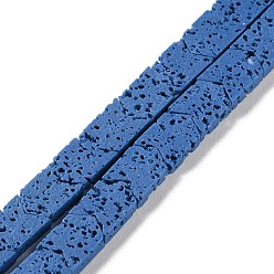 Royal Blue Synthetic Lava Rock Dyed Beads Strands, Arrow, Royal Blue, 8~9x6~6.5x2.5mm, Hole: 0.7mm, about 54pcs/strand, 14.92''(37.9cm)
