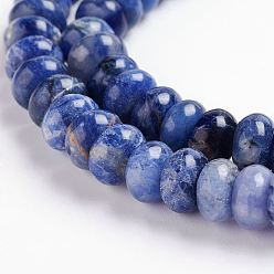 Sodalite Natural Sodalite Beads Strands, Rondelle, 8x5mm, Hole: 1mm, about 82pcs/strand, 15.3 inch(39cm)