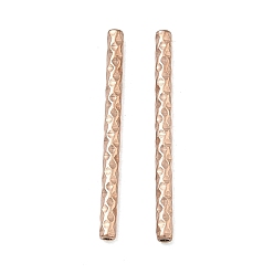 Розовое Золото 304 шарики из нержавеющей стальной трубы, ионное покрытие (ip), текстурированная трубка, розовое золото , 26x2 мм, отверстие : 1 мм