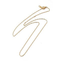 Real 14K Gold Plated Ion Plating(IP) 304 Stainless Steel Paperclip Chain Necklace for Women, Real 14K Gold Plated, 20.20 inch(51.3cm)