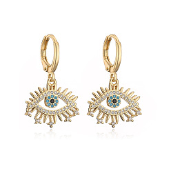 42353 Женские серьги «дьявольский глаз» - уникальные украшения с микроинкрустацией медью