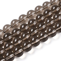 Серый Прозрачные стеклянные бусины, круглые, серые, 9.5~10 мм, отверстие : 1.5 мм, около 40~42 шт / нитка, 14.76~15.12 дюйм (37.5~38.4 см)