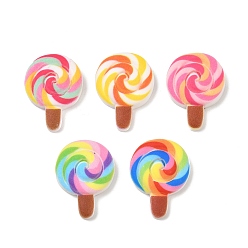 (52) Непрозрачная лаванда Кабошоны из непрозрачной смолы, окрашенные распылением, имитация еды, леденец, разноцветные, 25x18x6 мм