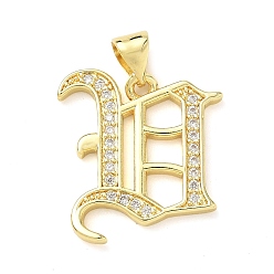 Letter V Латунные микро проложить кубического циркония подвески, стойки покрытие, без свинца и без кадмия, долговечный, реальный 18 k позолоченный, буквы, Буква V, 20.5x18.5x1.8 мм, отверстие : 3.5x5 мм