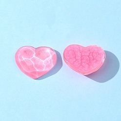 Бледно-Розовый Прозрачные смолы кабошоны, сердце с водной рябью, розовый жемчуг, 17x21 мм