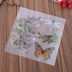 Butterfly Clear Plastic Stamps, for DIY Scrapbooking, Photo Album Decorative, Cards Making, Stamp Sheets, Butterfly, 160x110mm