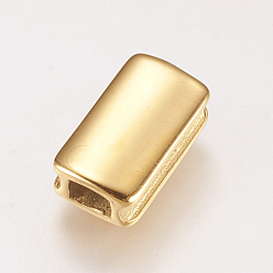Golden Ion Plating(IP) 304 Stainless Steel Slide Charms, Rectangle, Golden, 11x6.5x4mm, Hole: 3mm