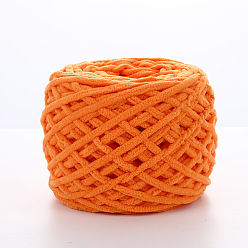 Orange Soft Crocheting Polyester Yarn, Thick Knitting Yarn for Scarf, Bag, Cushion Making, Orange, 6mm
