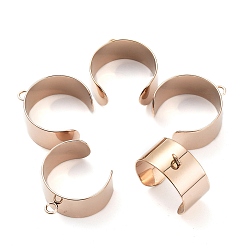 Розовое Золото 304 компоненты кольца пальца манжеты из нержавеющей стали, кольцо петли, розовое золото , размер США 8 1/2 (18.5 мм), 10 мм, отверстие : 2.4 мм
