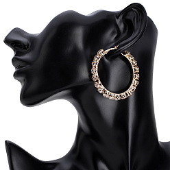 KC Gold No. 4 Exaggerated Designer Diamond Hoop Earrings for Women