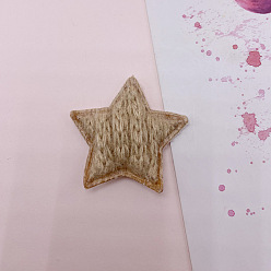 Светло-коричневый Кабошоны из хлопчатобумажной ткани, звезда, загар, 40 мм