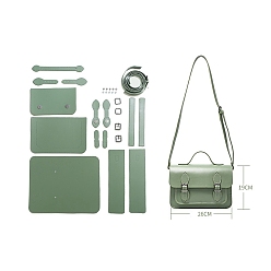 Light Green DIY PU Imitation Leather Purse Making Sets, Knitting Crochet Shoulder Bags Kit for Beginners, Light Green, 26x19x10cm