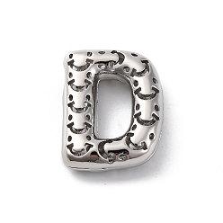 Letter D Латунные подвески, стойки покрытие, долговечный, без кадмия и без свинца, подвески с полыми буквами, Буква D, 21.5x17x6 мм, отверстие : 4.7x3 мм