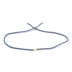 Светло-Голубой Нейлон шнуры ожерелье решений, с фурнитурой позолоченной латунной, долговечный, Небесно-голубой, 22~22.8 дюйм (56~58 см), отверстие : 1.7 мм