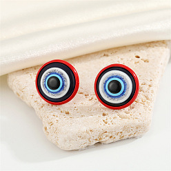 Red eyes Vintage Devil Eye Stud Earrings with Colorful Turkish Evil Eye Design