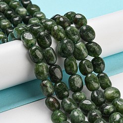 Dark Green Natural Quartz Beads Strands, Dyed, Faceted, Oval, Dark Green, 8~12x7~10x7~9mm, Hole: 1.2mm, about 35pcs/strand, 14.96''(38cm)