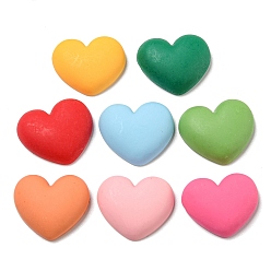 Heart Opaque Resin Decoden Cabochons, for Jewelry Making, Heart, 17x20x5.5mm