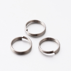Stainless Steel Color 304 Stainless Steel Split Rings, Double Loops Jump Rings, Stainless Steel Color, 8x1mm, about 7mm inner diameter