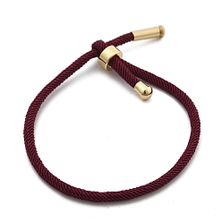 Темно-Красный Браслеты хлопок шнур, с латунной найти, долговечный, реальный 24 k позолоченный, темно-красный, 8-1/2 дюйм (21.5 см) ~ 9 дюйм (23 см)