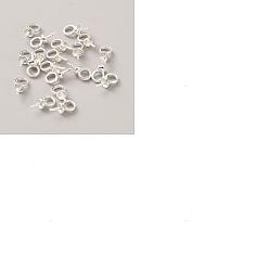 Argent 80pcs œillets à vis en laiton, argenterie, 10x5x4mm, Trou: 3.2mm, pin: 0.8 mm