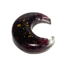 Garnet Resin Moon Display Decoration, with Natural Garnet Chips inside Statues for Home Office Decorations, 40x35x5mm