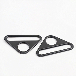 Electrophoresis Black Zinc Alloy Buckle Ring, Triangle, Webbing Belts Buckle, for Luggage Belt Craft DIY Accessories, Electrophoresis Black, 35x57mm, Hole: 16mm and 50mm