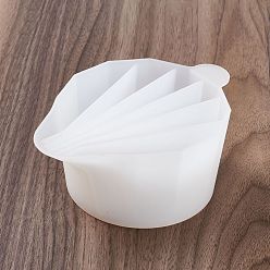 White Reusable Split Cup for Paint Pouring, Silicone Cups for Resin Mixing, 6 Dividers, Polygon, White, 138x97x56mm, Inner Diameter: 16~21x95~115mm