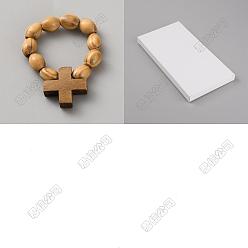 (932FM) Темно-синий аква-матовый с подкладкой 30шт. деревянные эластичные кольца для пальцев, крестик, темно-золотистые, внутренний диаметр: 22 мм