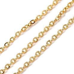 Golden 304 Stainless Steel Cable Chains, Soldered, with Spool, Oval, Golden, 2x1.5mm