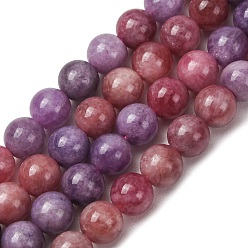 (52) Непрозрачная лаванда Окрашенные натуральные малайзийские нефритовые бусинки, круглые, разноцветные, 8 мм, отверстие : 1.2 мм, около 23 шт / нитка, 7.28 дюйм (18.5 см)