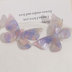 Medium Purple Cellulose Acetate(Resin) Cabochons, Gradient Color Butterfly, Medium Purple, 34x46mm