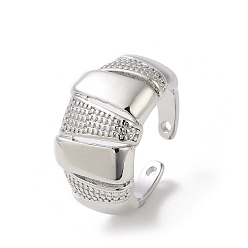 Platinum Brass Open Cuff Ring for Man, Platinum, Inner Diameter: 17.6mm