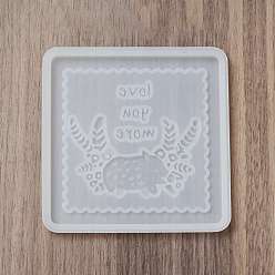 Pig DIY Animal Coaster Silicone Molds, Resin Casting Molds, for UV Resin & Epoxy Resin Craft Making, Square, Pig Pattern, 110x110x6.5mm, Inner Diameter: 100x100mm