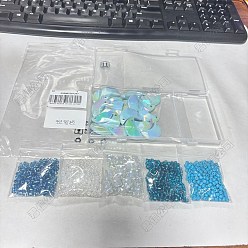 (52) Непрозрачная лаванда Наборы фурнитуры для изготовления украшений в форме звезды и луны своими руками, включая стеклянные бусины, акриловые подвески с имитацией ракушек, Акриловые бусины, разноцветные, 4x1.5 мм