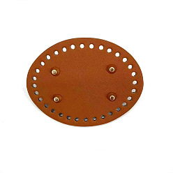 Sienna PU Leahter Knitting Crochet Bags Bottom, Oval, Bag Shaper Base Replacement Accessaries, Sienna, 12~12.5x9~9.5cm