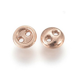 Golden Alloy Buttons, 2-Hole, Flat Round, Golden, 4x1.5mm, Hole: 0.7mm