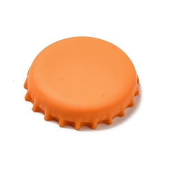 Dark Orange Opaque Resin Cabochons, Bottle Cap, Dark Orange, 26x5.5mm